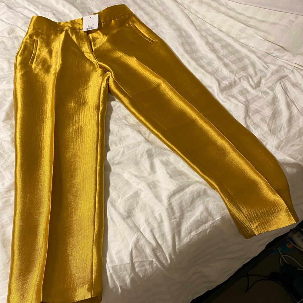 Gold ankle pants